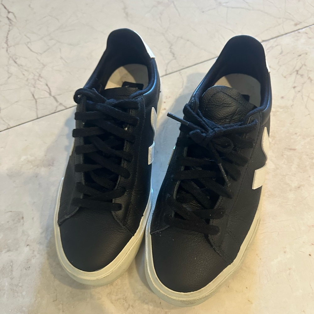 Lightly worn Veja black campo sneakers